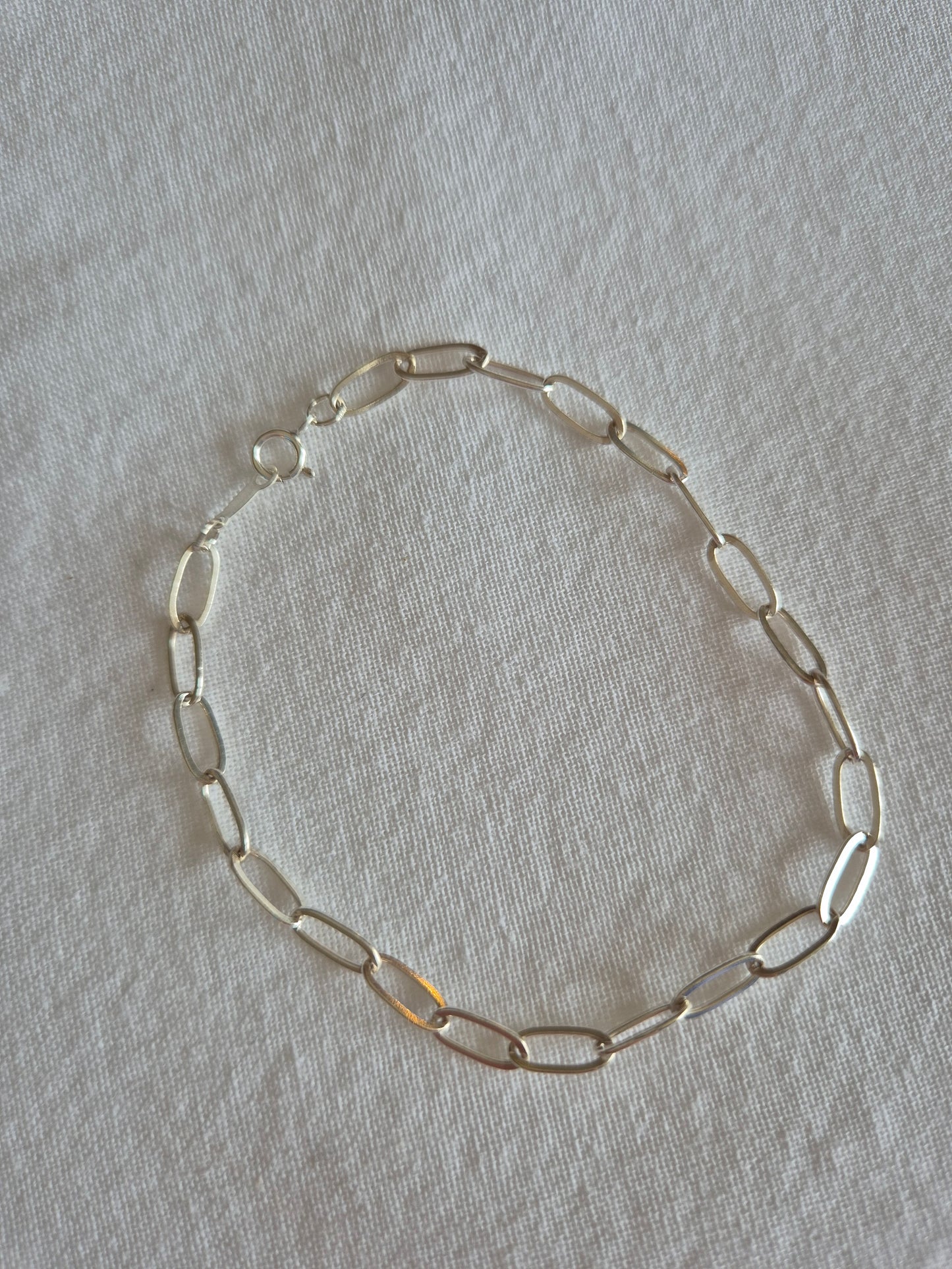 Cable Chain Charm Bracelet (sterling silver)