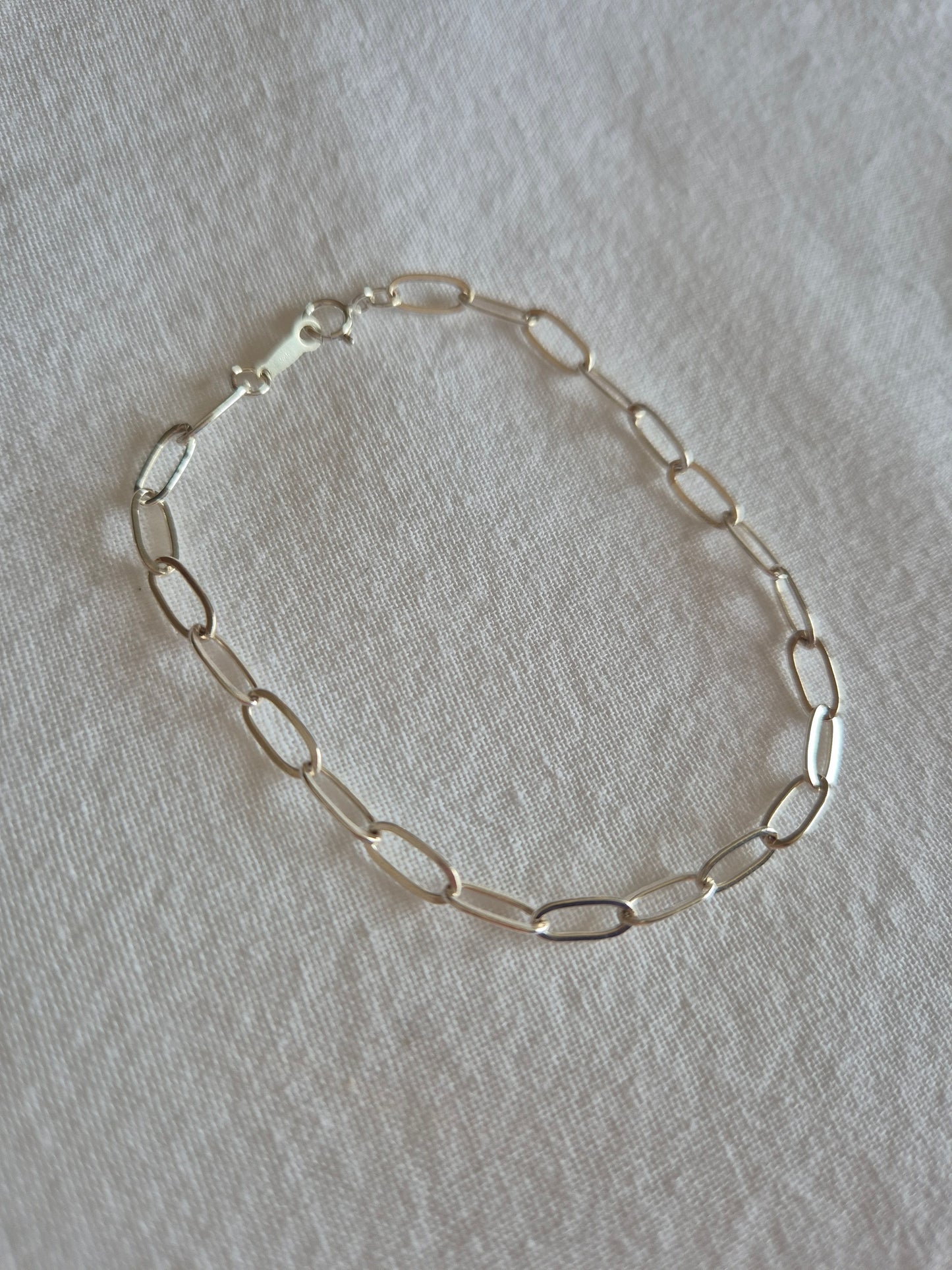 Cable Chain Charm Bracelet (sterling silver)