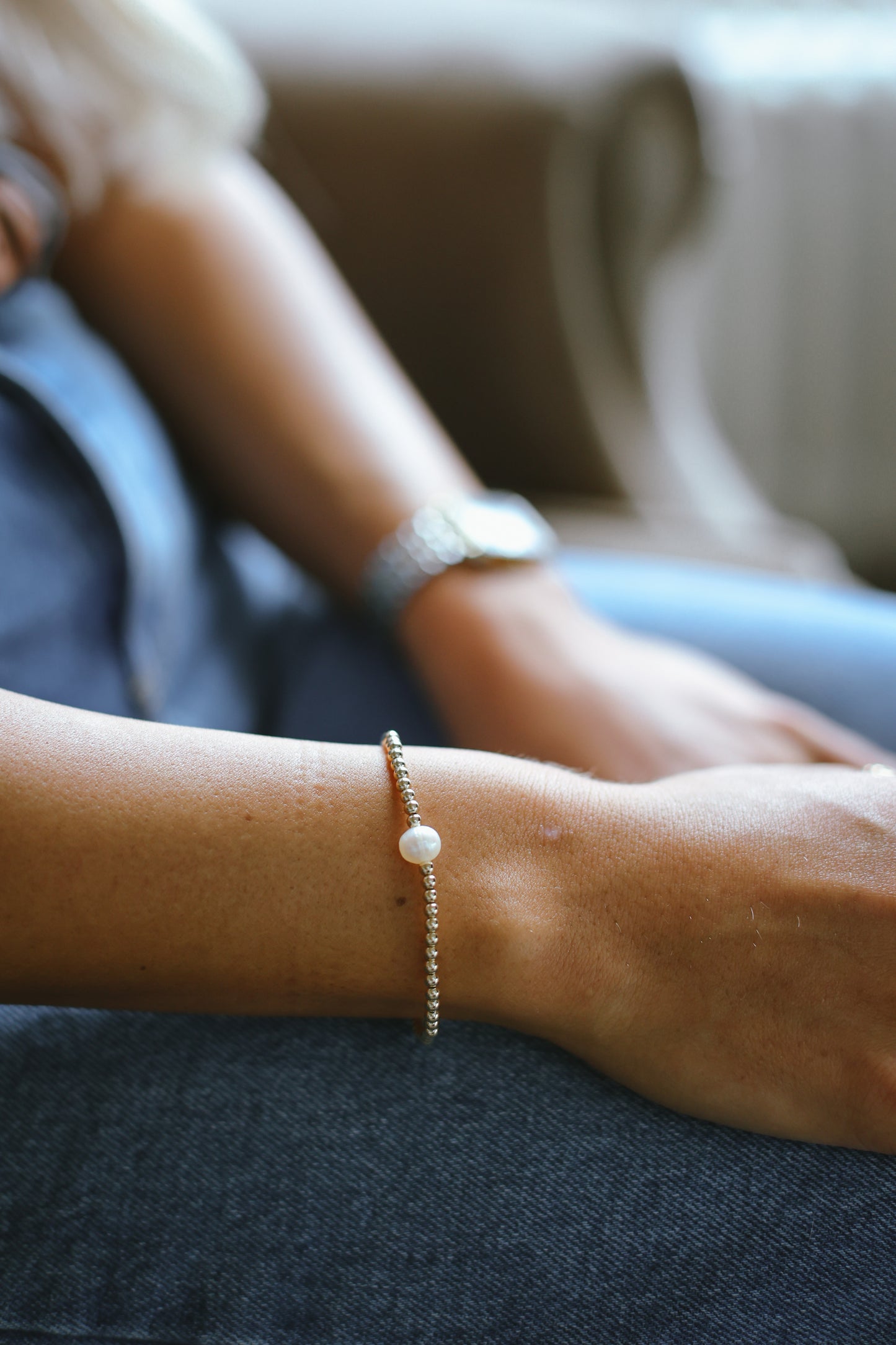 Single freshwater pearl bracelet