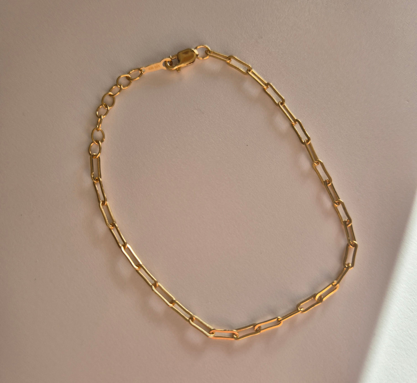 Cable Chain Charm Bracelet (Gold filled)