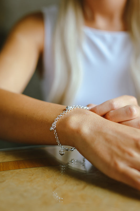 Love heart charm bracelet