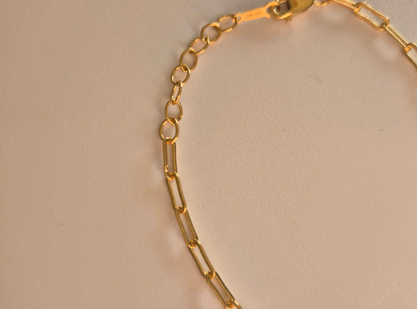 Cable Chain Charm Bracelet (Gold filled)