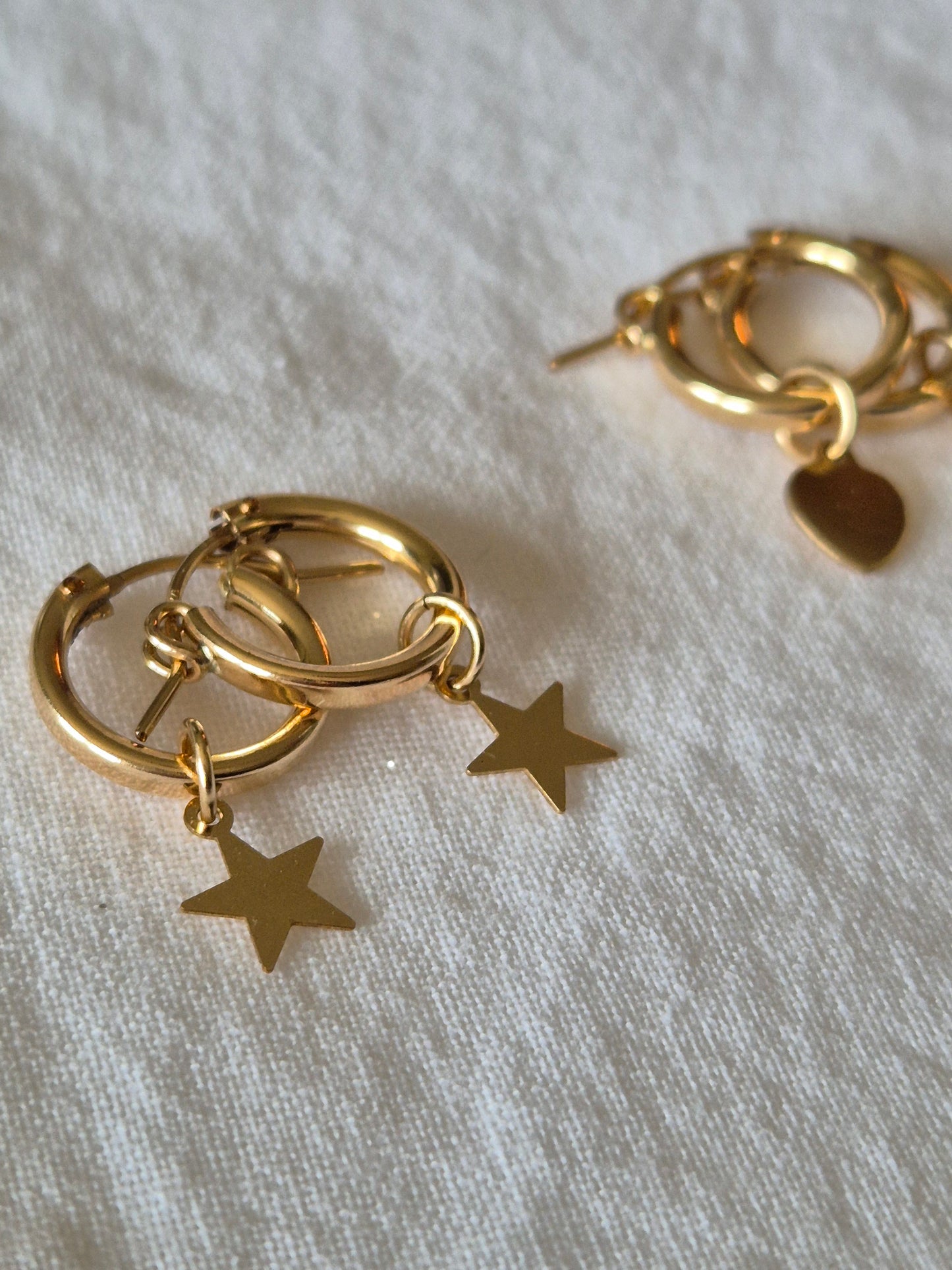 Charm earrings (love heart, star, or moon charm)